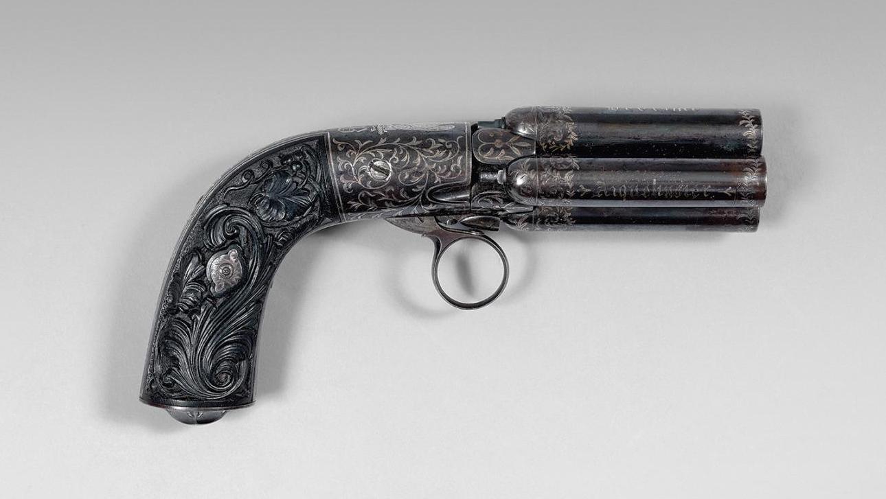 Pistol-revolver by Devisme, Paris, owned by Prince Napoleon, Mariette percussion... A Weapon of Prestige, Owned by Prince Napoleon
