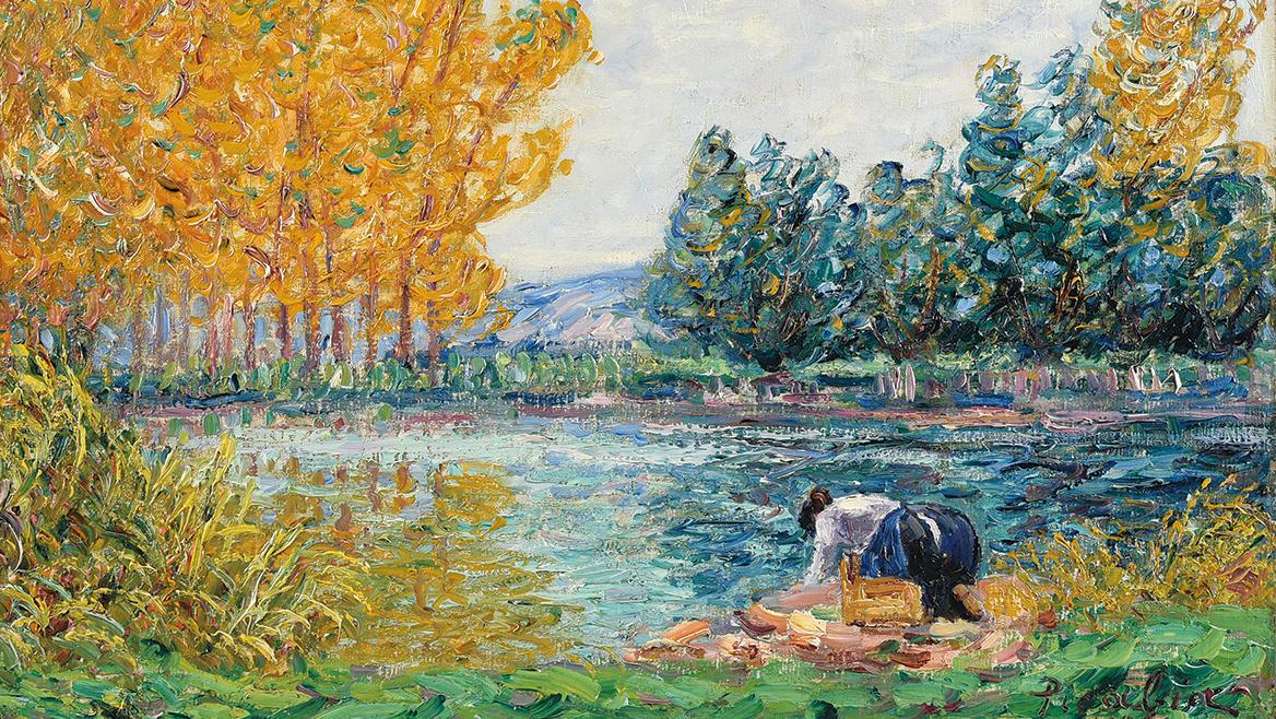 Francis Picabia (1879-1953), Laveuse, Villeneuve-sur-Yonne, effet d’automne, 1906,... Un bel automne dans l’Yonne par Picabia