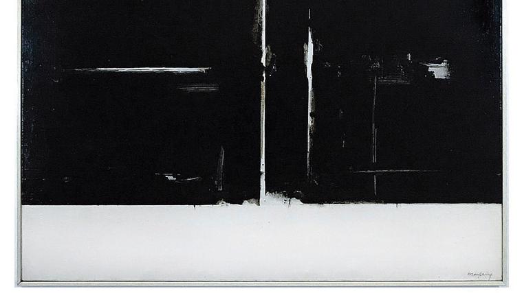 André Marfaing (1925-1987), Composition, 1984, huile sur toile, signée et datée au... André Marfaing, un éclair de lumière 