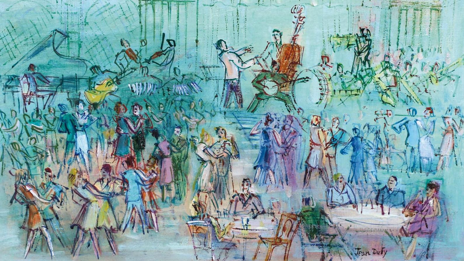 Jean Dufy (1888-1964), Dancing, huile sur toile, signé, 46 x 65 cm. Estimation :... Jean Dufy sur un air de fête