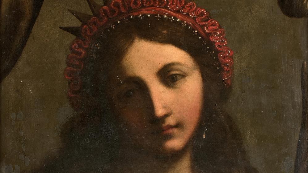Attribué à Francesco Lupicini (1590-1656), Sainte Catherine d’Alexandrie, peinture... Saintes et madones d’italie
