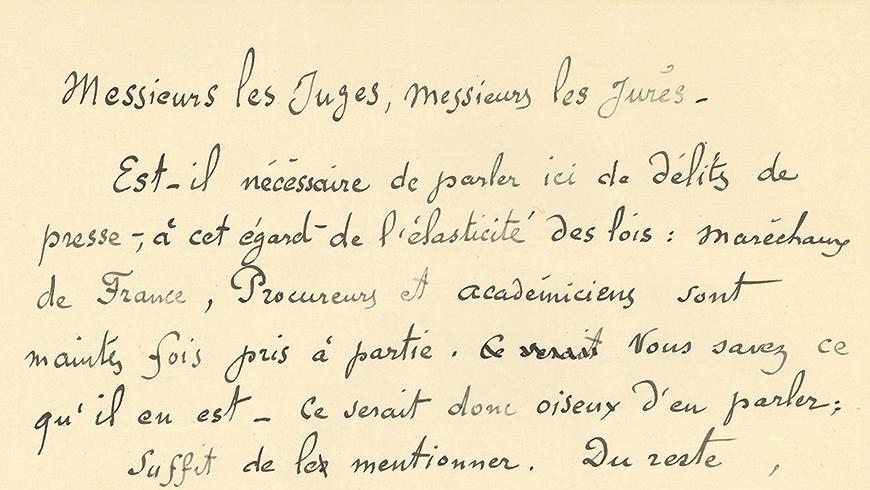 Paul Gauguin (1848-1903), manuscrit autographe, «Messieurs les Juges, Messieurs les... Gauguin avocat