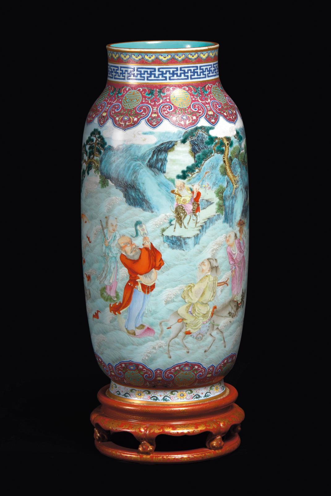 Vase d'époque Qianlong, en route  pour l’immortalité !
