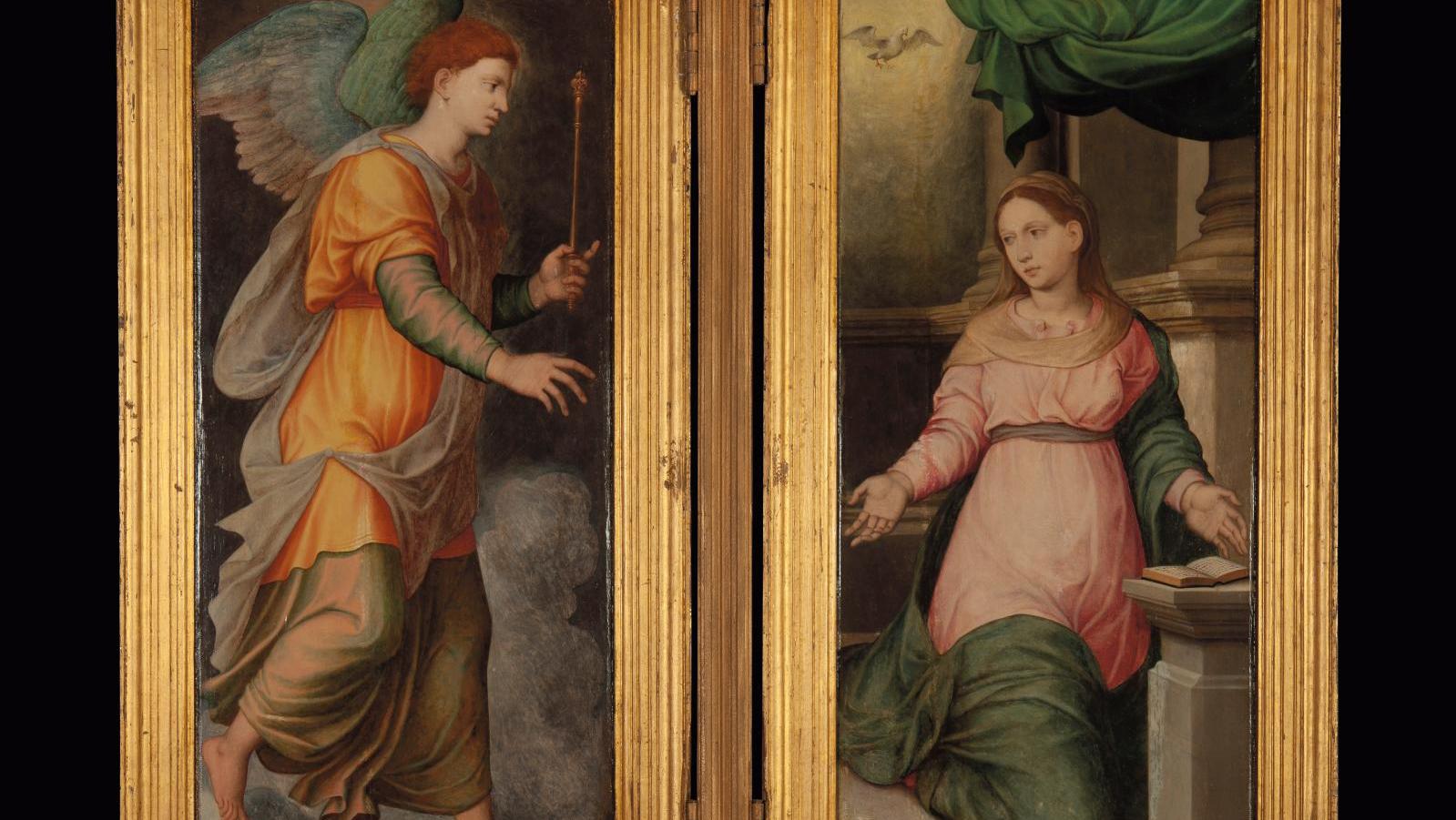 Giovanni Capassini (1510-1579), The Annunciation: Gabriel and the Virgin Mary, forming... Florentine Painter Giovanni Capassini Returns to the Auction Room