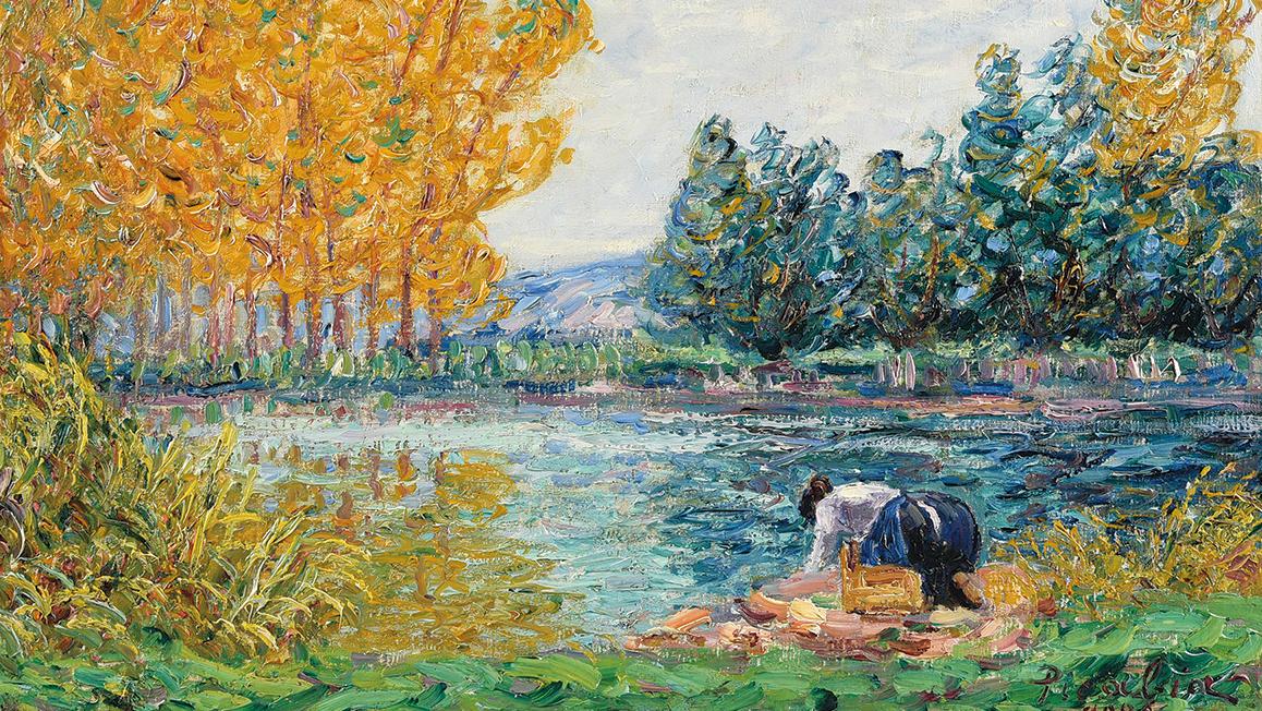 Francis Picabia (1879-1953), Laveuse, Villeneuve-sur-Yonne, effet d’automne, 1906,... Autumn in the Yonne Through the Eyes of Picabia