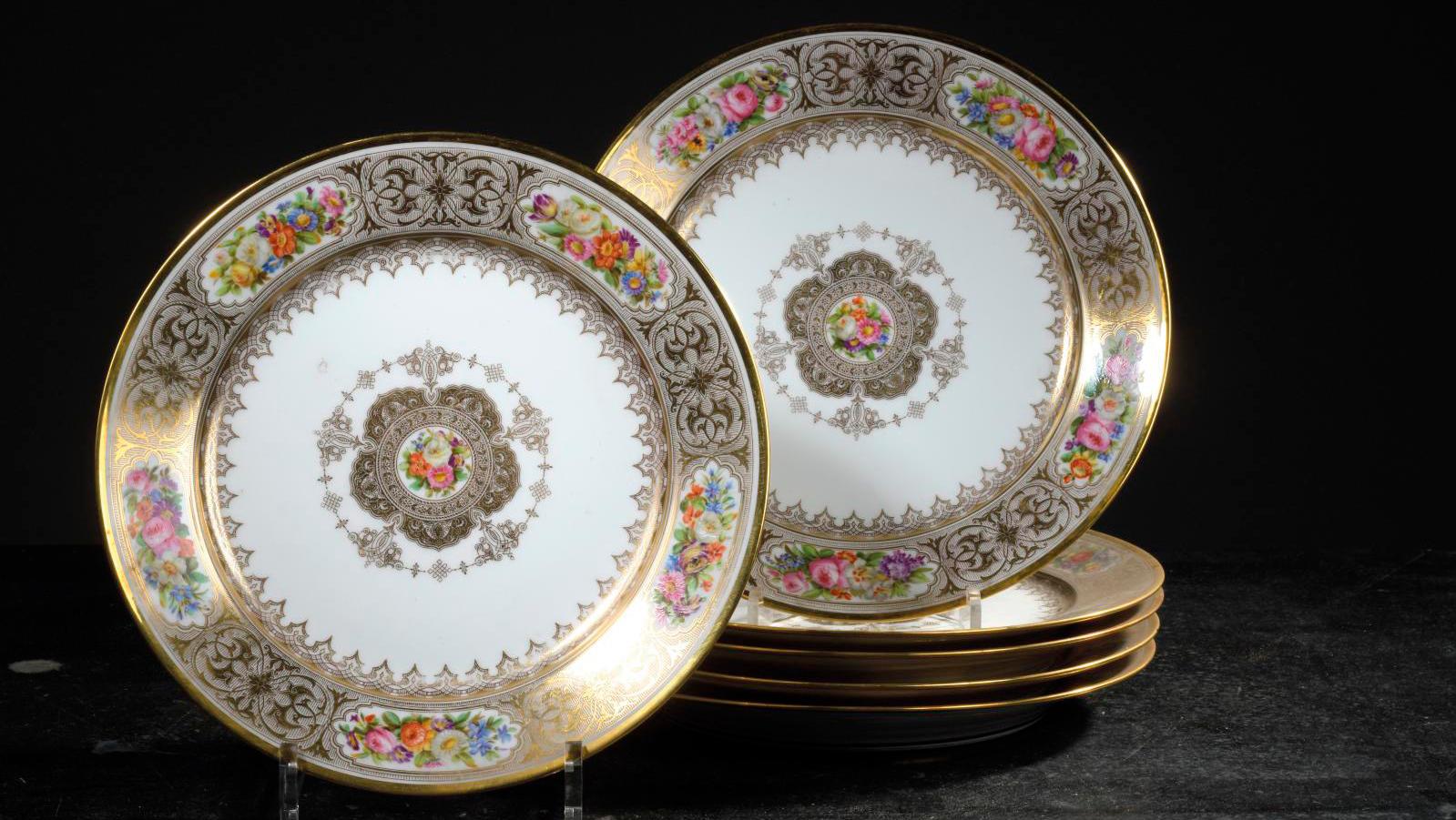 Sèvres, Louis-Philippe period, ca. 1845, set of 24 porcelain dishes from the Trianon... King Louis-Philippe’s Sèvres China Goes Back to Versailles 
