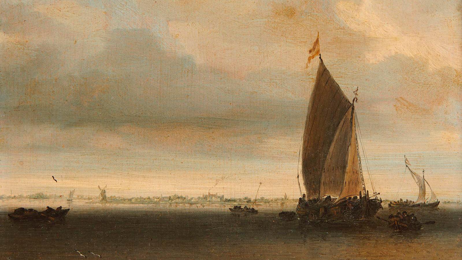 Salomon Van Ruysdael (c. 1600-1670), Voilier au large (Sailing Ship Off the Coast),... A 