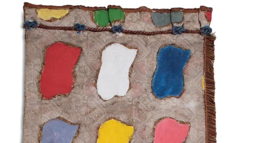 Claude Viallat (né en 1936), Sans titre, 1980, acrylique sur fragment de tapis, 290 x 130 cm.... Les couleurs avant-gardistes  de la collection Klapisch
