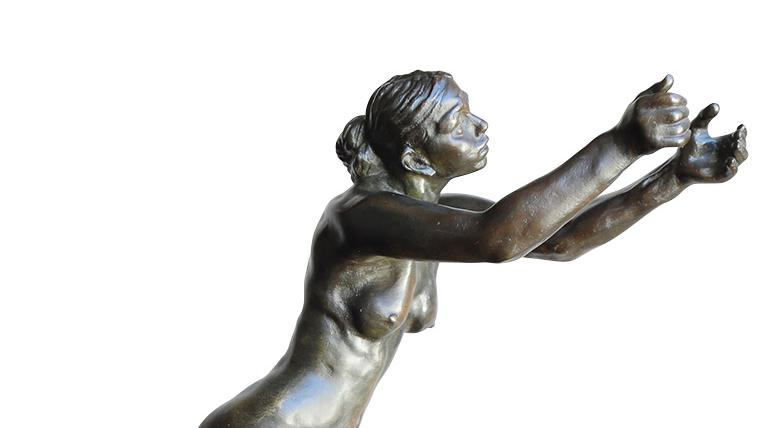 Camille Claudel (1864-1943), L'Implorante, bronze with green-nuanced patina, signed,... When Camille Claudel Sculpted with Her Soul