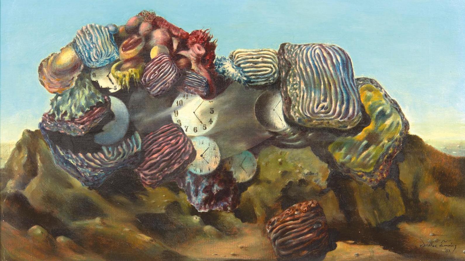 Dorothea Tanning (1910-2012), The Civilizing Influence, 1944, huile sur toile, 30,4 x 45,7 cm.... Mille et deux nuits de rêve