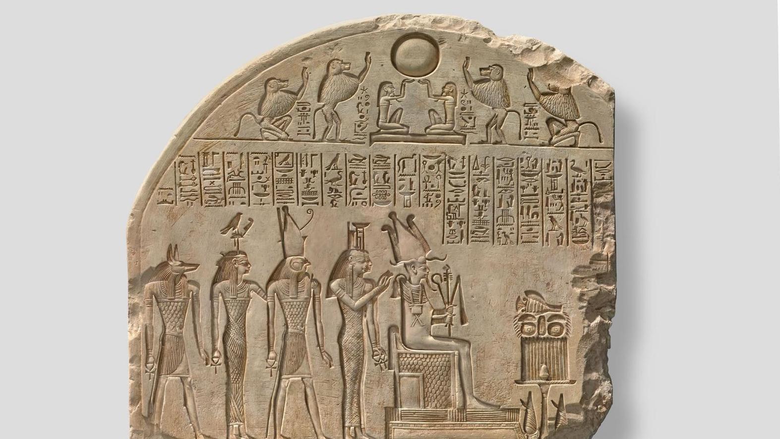 Fragment de stèle à Osiris et aux divinités associées, probablement règne de Séthi Ier... Pharaon, Osiris et la momie au musée Granet