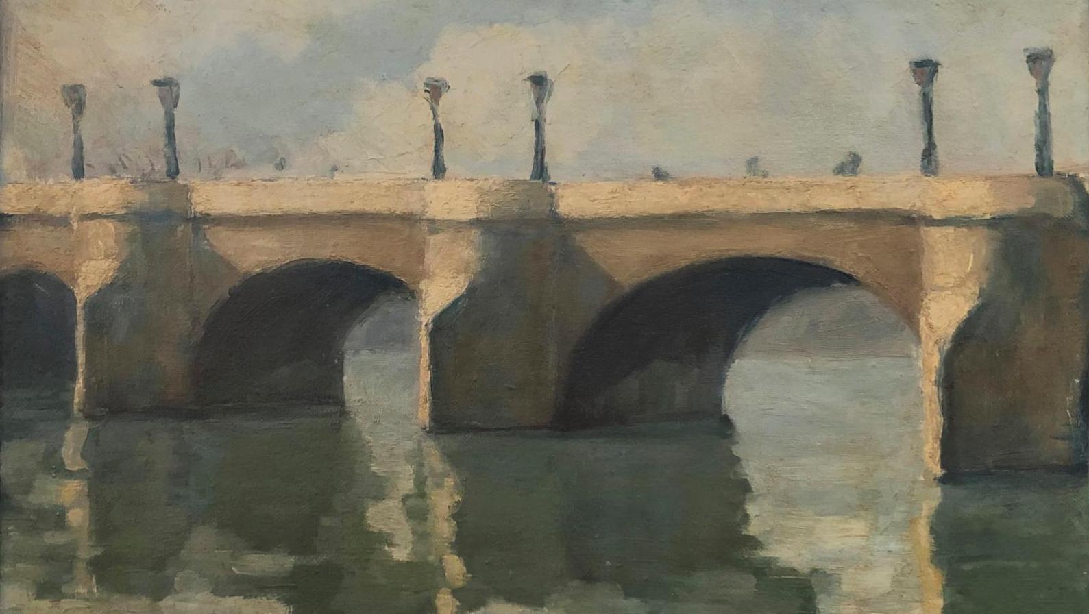Pierre Soulages (né en 1919), Le Pont-Neuf, 1938, huile sur toile, 46 x 55 cm. Estimation :... Soulages avant le noir