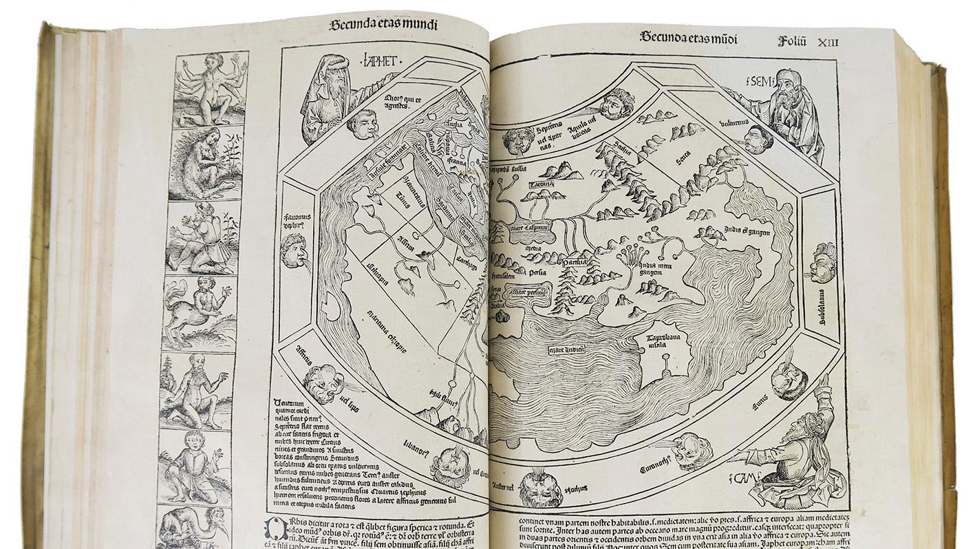 Hartmann Schedel (1440-1514), La Chronique de Nuremberg (Nuremberg, 1493), in-folio... Le tour du monde en plus de 80 livres