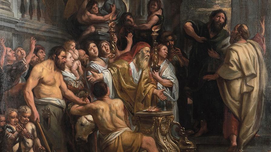Jacob Jordaens (1593-1678), Saint Paul et saint Barnabé à Lystre, huile sur toile,... Un désordre savamment organisé par Jacob Jordaens