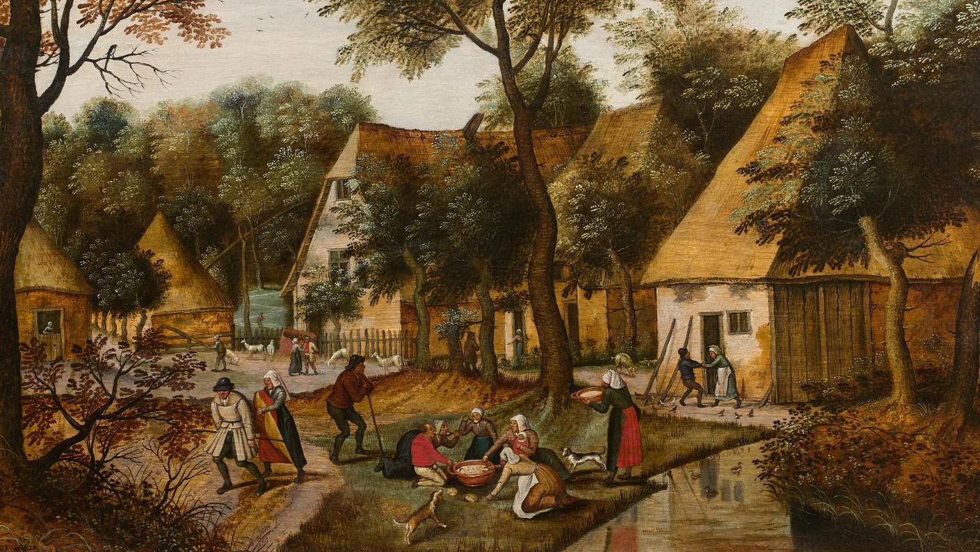 Pieter II Bruegel, dit Bruegel le Jeune (1564-1638), Le Repas des paysans au village,... Le repas sur l’herbe de Bruegel le Jeune