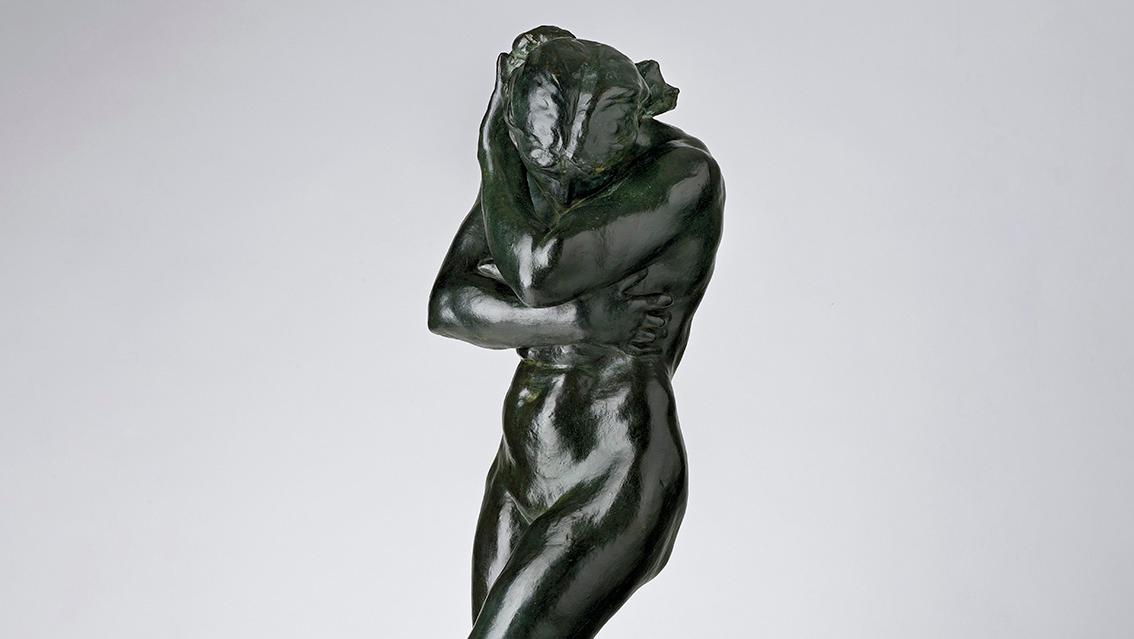 Auguste Rodin (1840-1917), Ève, small model with square base and flat feet, bronze... A 