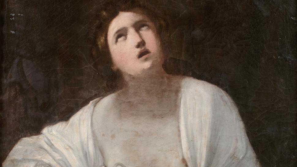 Guido Reni (1575-1642), Cléôpatre, huile sur toile 99 x 88,5 cm. Estimation : 80... Une Cléopâtre de Guido Reni pour amoureux du XXe siècle