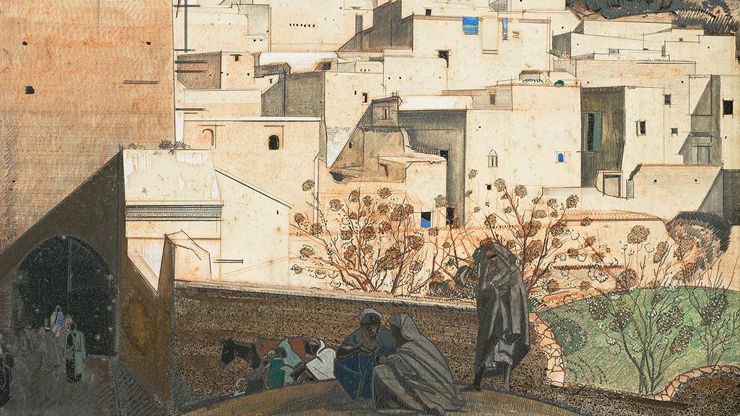 Jacques Majorelle (1886-1962), Djebel Zerhoun, Moulay Idriss, 1929, mixed media,... The Majorelles: The Talent of Father and Son  