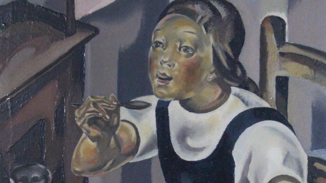 María Blanchard (1881-1932), La Fillette à la soupe, 1924, huile sur toile signée,... L’enfance selon María Blanchard