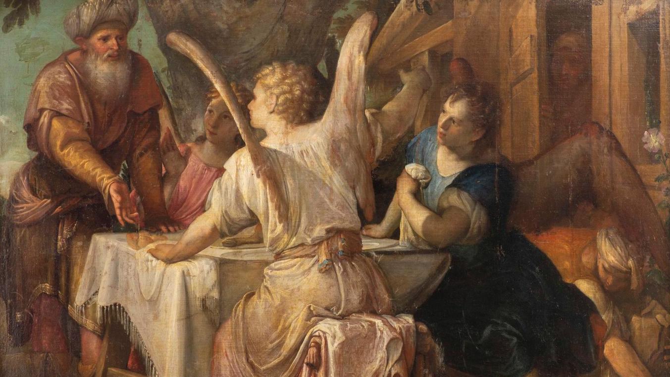 Gian Antonio Fumiani (1643-1710), Abraham et les trois anges, huile sur toile, 140 x 90 cm.... Fumiani et la théâtralité vénitienne