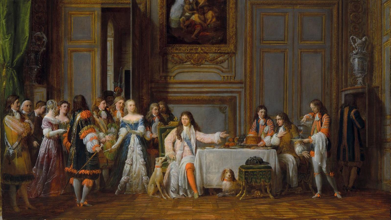 François-Jean Garneray (1755-1837), Molière honoré par Louis XIV, huile sur panneau... Molière, préempté pour la Comédie-Française