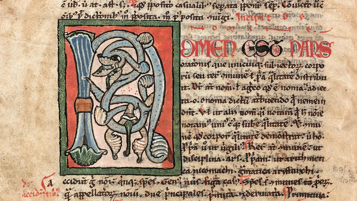 Manuscrit de la fin du XIIe siècle des Institutionum grammaticarum libri de Priscien,... La grammaire latine du Moyen Âge