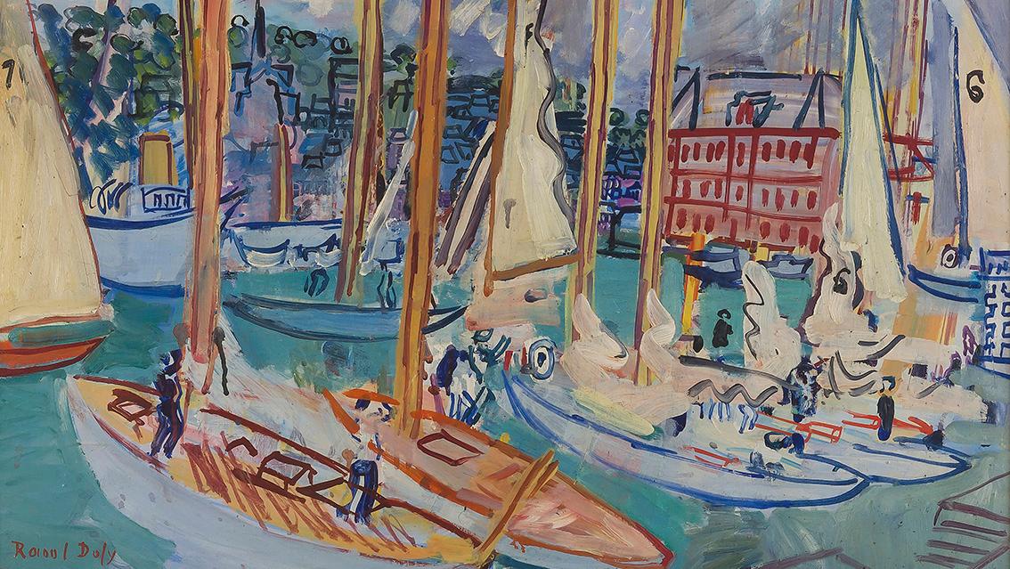 Raoul Dufy (1877-1953), The "Marie-Christine" Casino in Le Havre, 1910, signed, oil... Modern Art Sets Sail