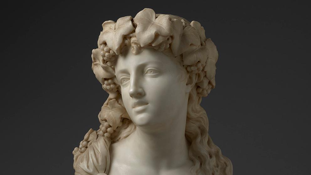 Auguste Clésinger (1814-1883), Buste de Bacchante (Bust of a Bacchante), marble,... Fine Arts Paris in the Digital Age