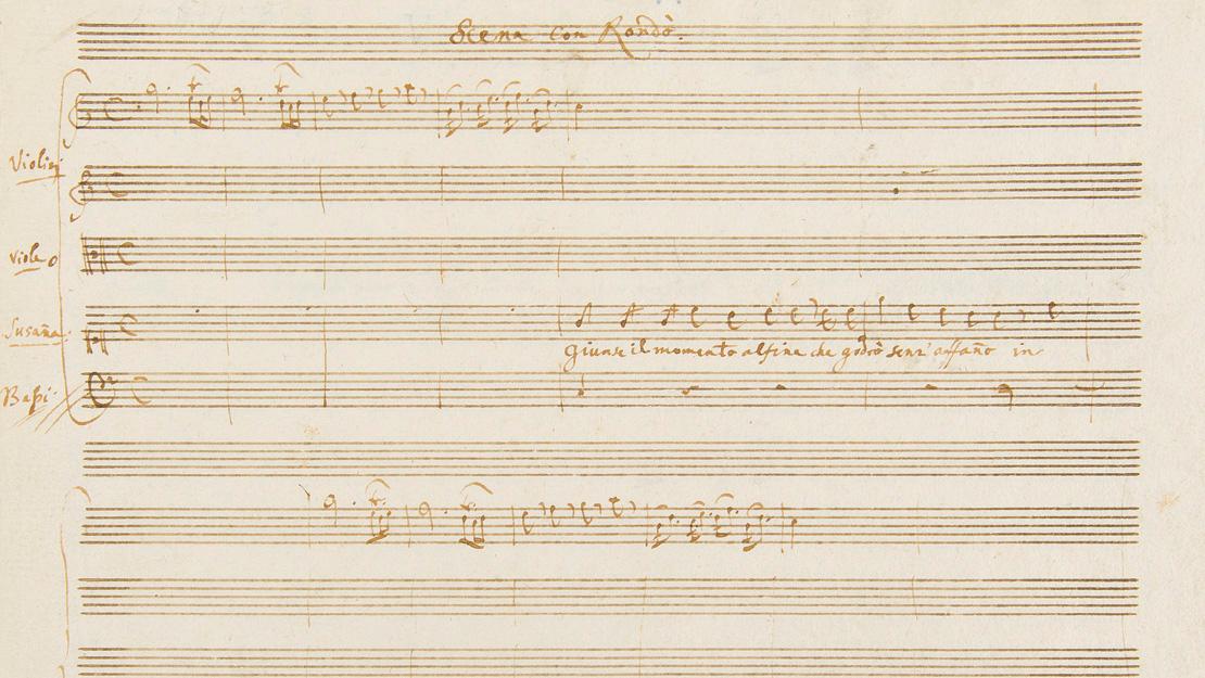Wolfgang Amadeus Mozart (1756-1791), Les Noces de Figaro 1786, manuscrit autographe... Les accords magnifiques de Mozart