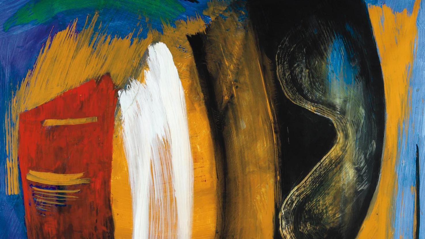 Gérard Schneider (1896-1986), Sans titre, 1983, acrylique sur papier brossé, 150 x 145 cm... Une collection construite  autour de l’abstraction lyrique
