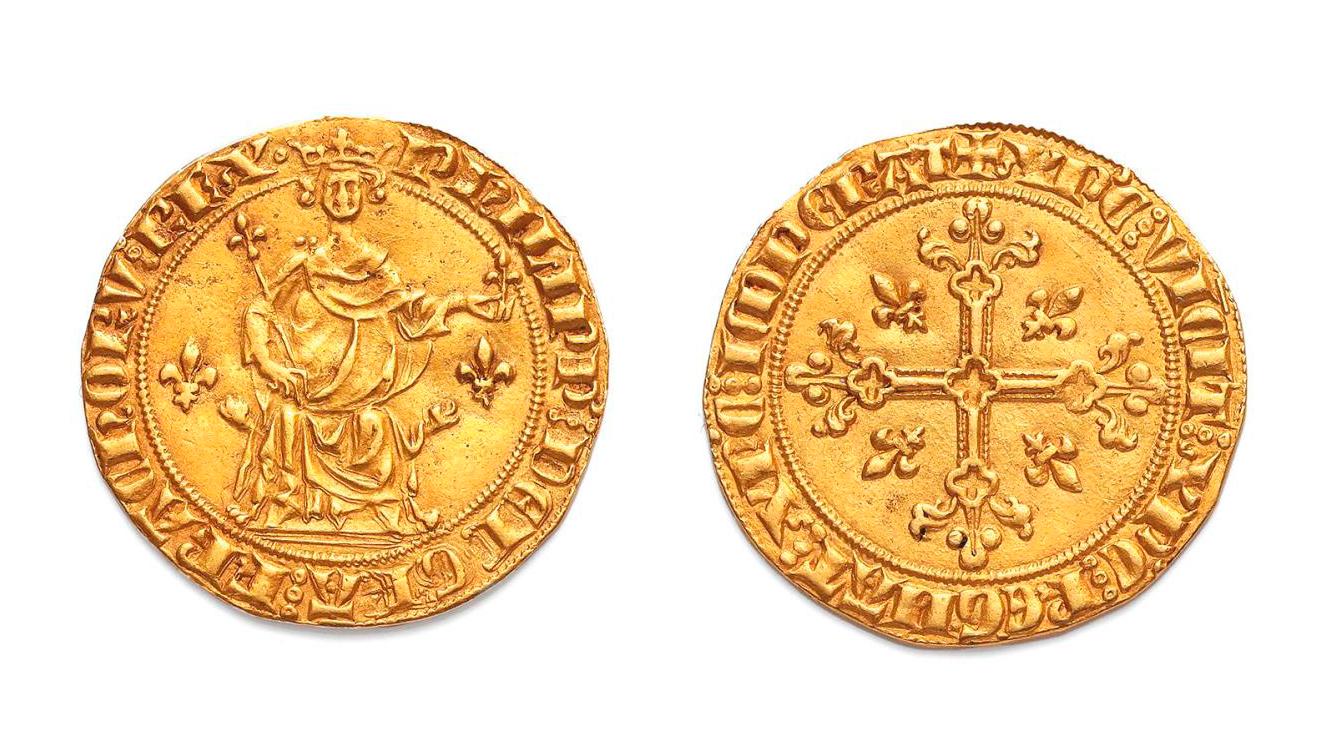 Reign of Philip IV, called Philip the Fair (1285-1314), florin d'or à la reine, weight... King Philip the Fair in Gold