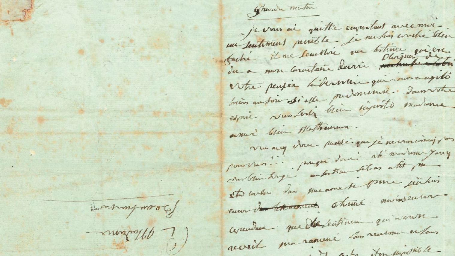 Napoleon Bonaparte (1769-1821), autograph letter signed "BP", addressed to Josephine... Bonaparte and the Flame of the Empire