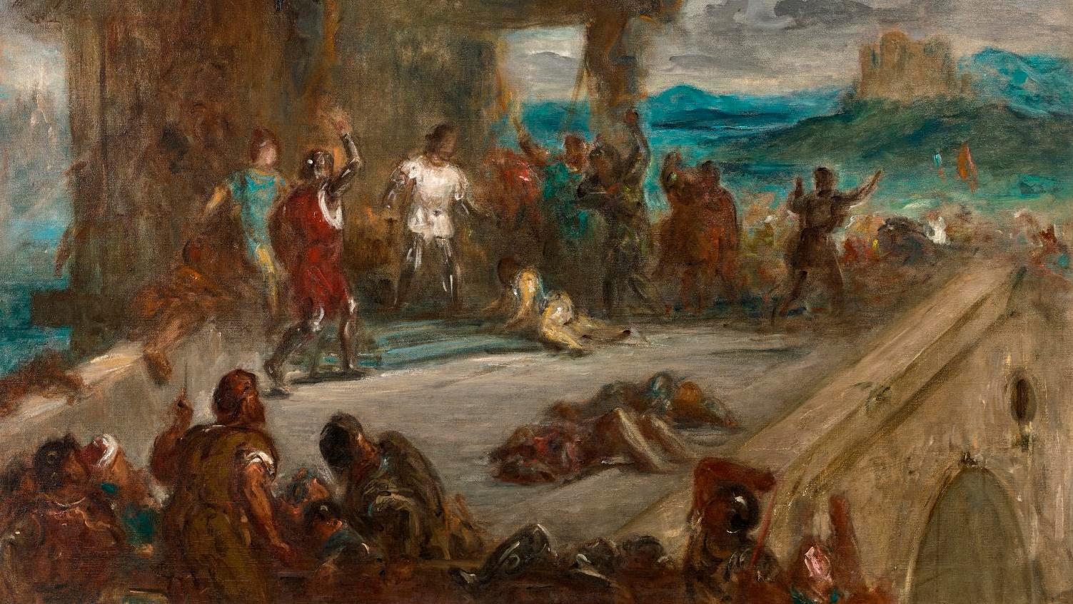 Eugène Delacroix (1798-1863), L'Assassinat de Jean sans Peur au pont de Montereau... The Duchemin Gallery’s Latest Finds 