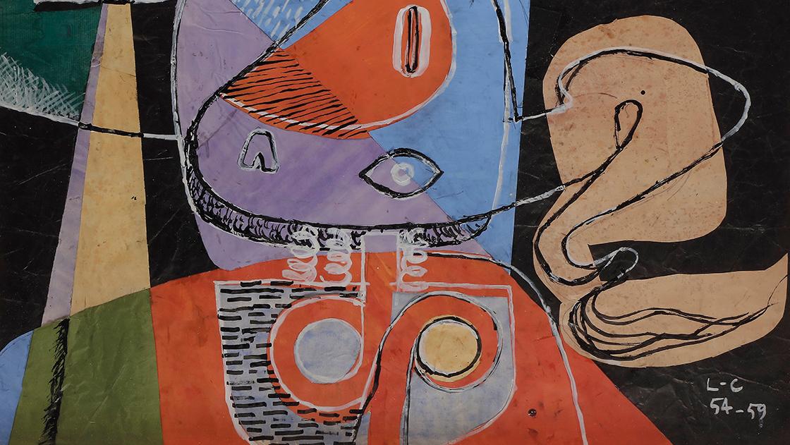 Charles Édouard Jeanneret dit Le Corbusier (1887-1965),  Taureau, collage de papiers... Le labeur secret de Le Corbusier 