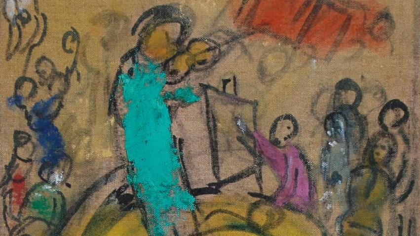 Marc Chagall (1887-1985), Libération, 1952, huile et encre de Chine sur toile, cachet... L’ode à la joie de Chagall, Lalanne et Perriand