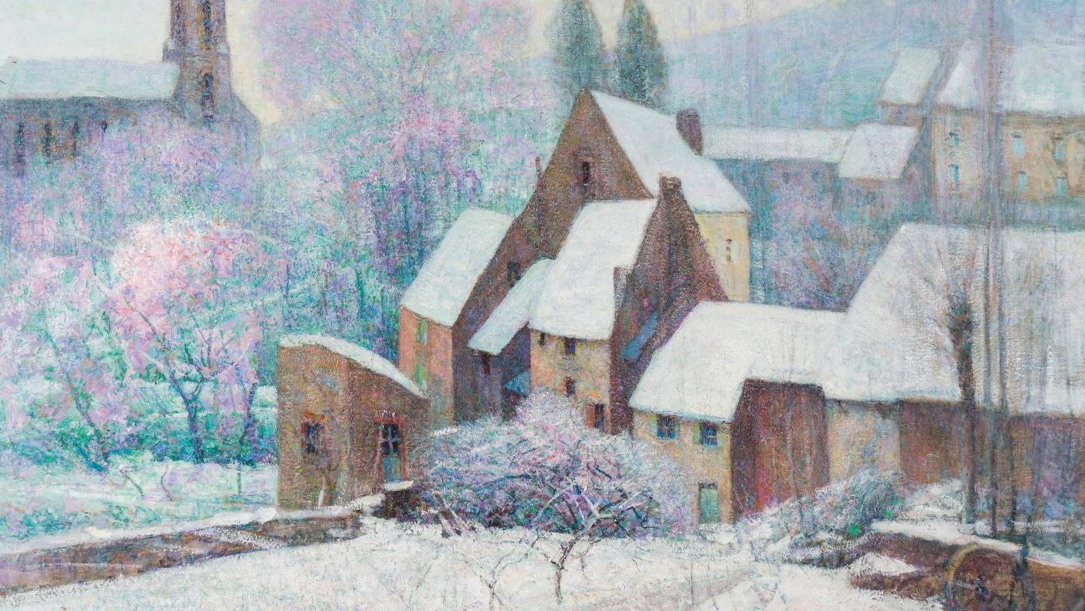 Victor Charreton (1864-1936), Hiver le givre, Murol ou neige au soleil, Auvergne,... Victor Charreton face aux maîtres de l’abstraction