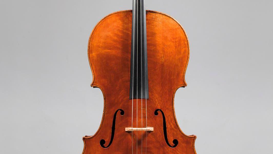 Cello by Gennaro Gagliano, made in Naples, probably in 1756, with the label of Janarius... Violins, Cellos and Bows by Gagliano, Tourte & Pajeot