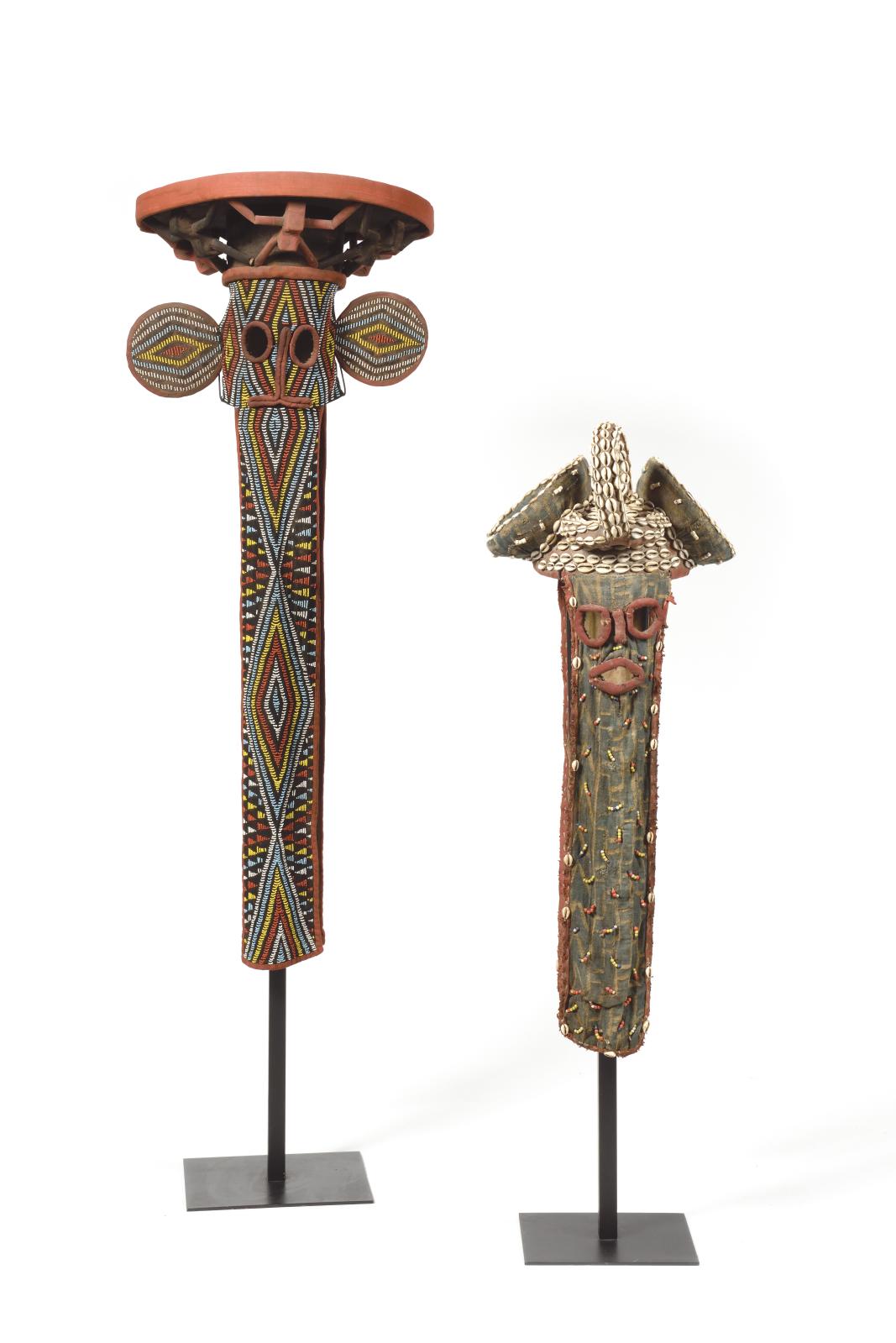 Ces masques éléphants, appartenant à la collection d’une princesse éthiopienne, seront dispersés en deux lots de sept œuvres (h. entre 95 