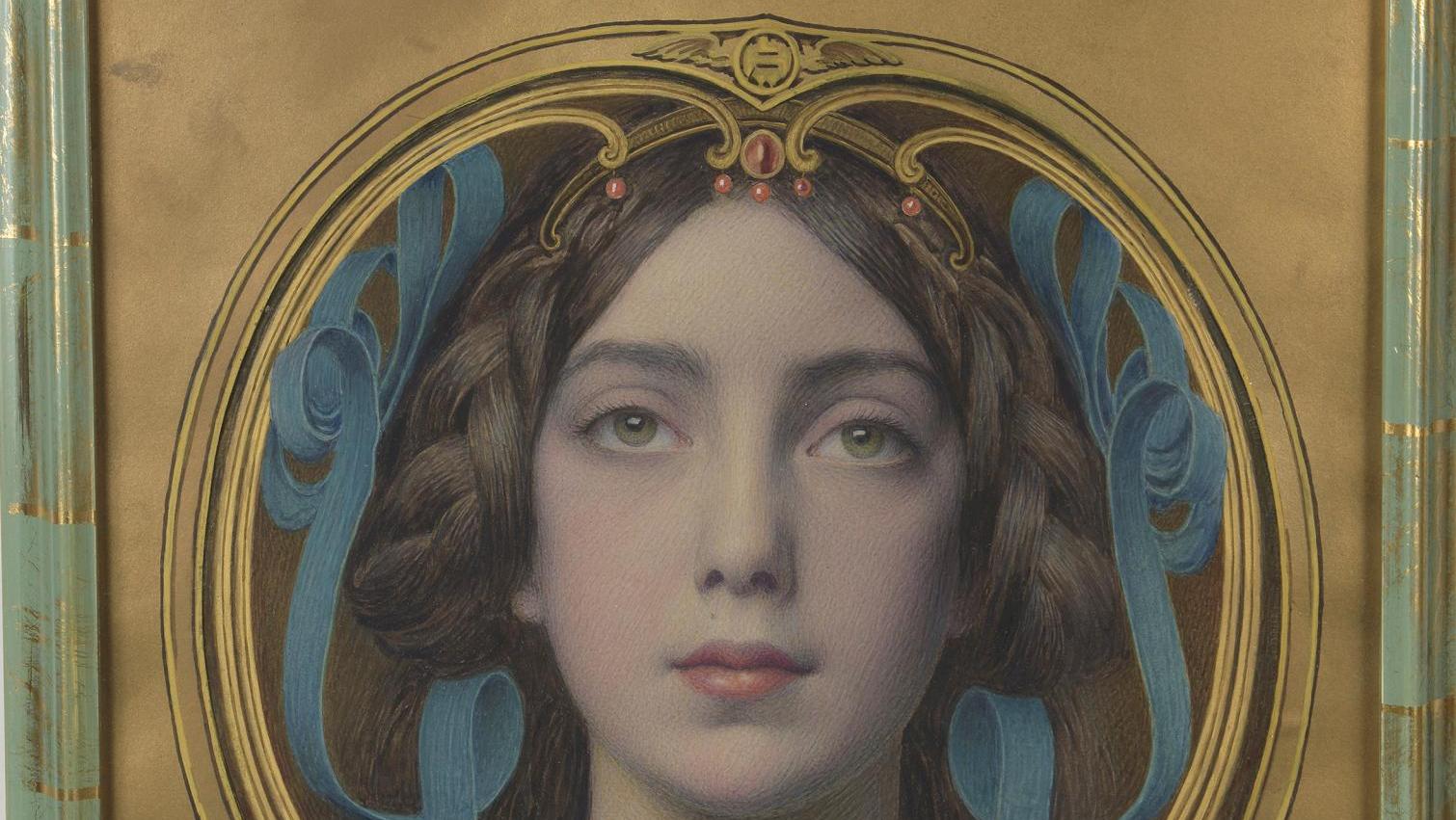 Louis Welden Hawkins (1849-1910), Portrait de Jacqueline Wedden Hawkins, fille de... Mandorle filiale