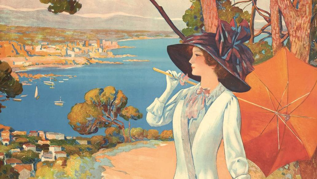 €2,250David Dellepiane (1866-1932), P.L.M. Antibes, Côte d’Azur. Trains extra-rapides... Art Price Index: Travel Posters