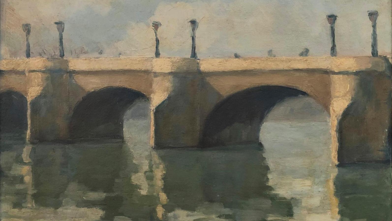 Pierre Soulages (né en 1919), Le Pont-Neuf, 1938, huile sur toile, 46 x 55 cm. Adjugé :... Le Pont-Neuf, ou la jeunesse de Soulages