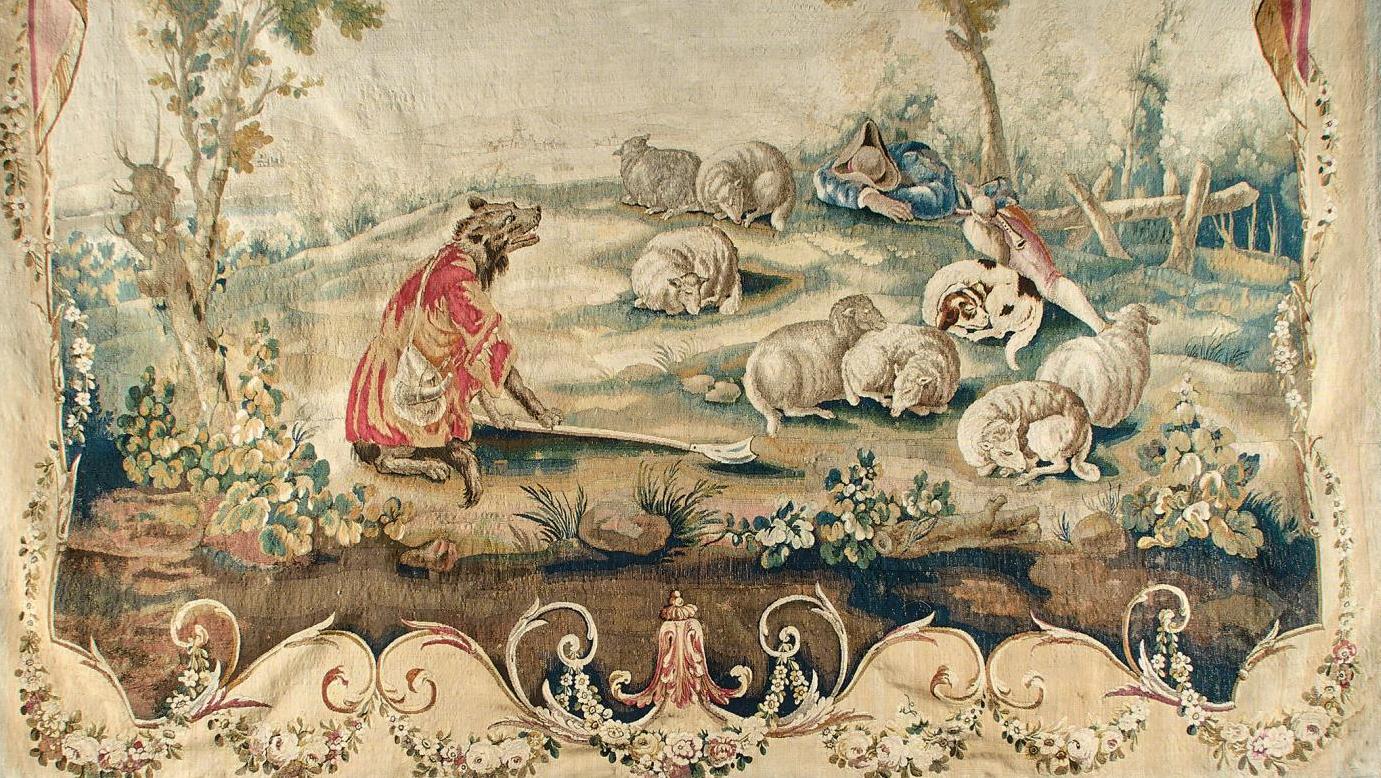 Manufacture royale d’Aubusson, fin du XVIIIe siècle. Suite de sept panneaux de tapisserie... Carrefour des arts