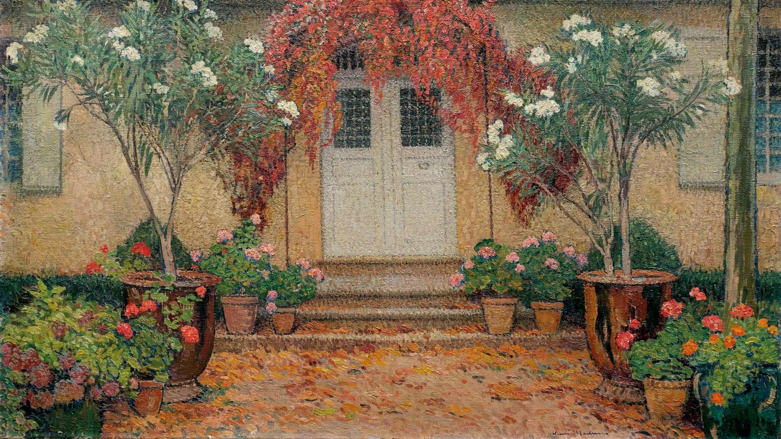 Henri Martin (1860-1943), Automne, entrée principale de Marquayrol, huile sur toile... Du Quercy à la Bretagne, l’œil des peintres modernes