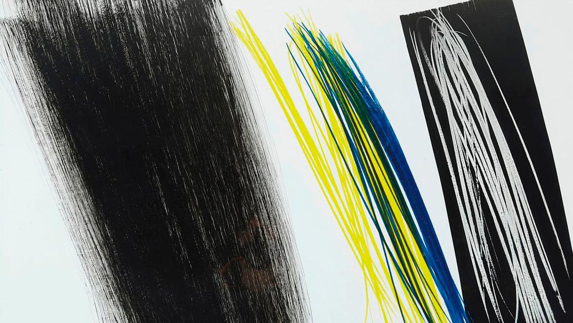 Hans Hartung (1904-1989), Composition, 1973, ink, acrylic and pastel on baryta cardboard,... Hartung: Forerunner of Abstraction