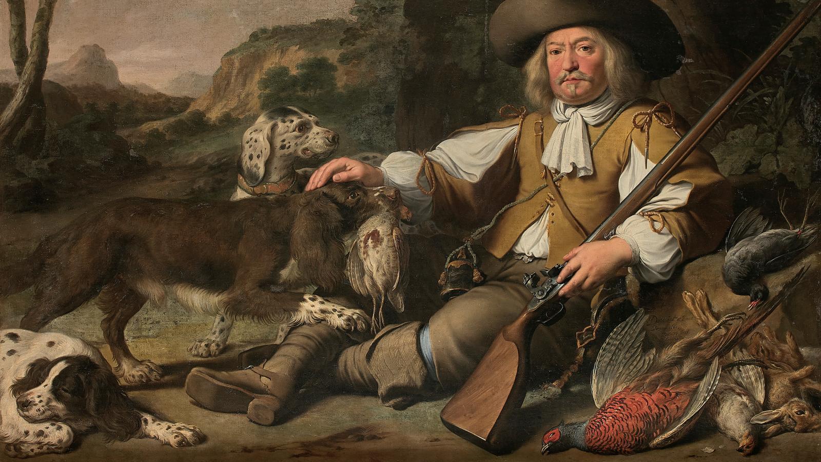 Jean Daret (1614-1668) and Nicasius Bernaerts (1620-1678), Portrait de chasseur assis... The First French Portrait of a Hunter?