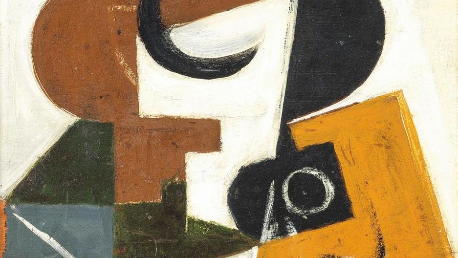 Juan Gris (1887-1927), Compotier et verre, 1916, huile sur panneau, 61 x 38 cm. Adjugé :... Juan Gris parmi les pionniers