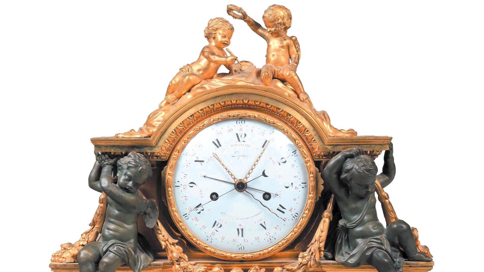 Pendule monumentale dite «à dessin d’architecture» illustrant la victoire de la Science,... L’heure de la science sous Louis XVI