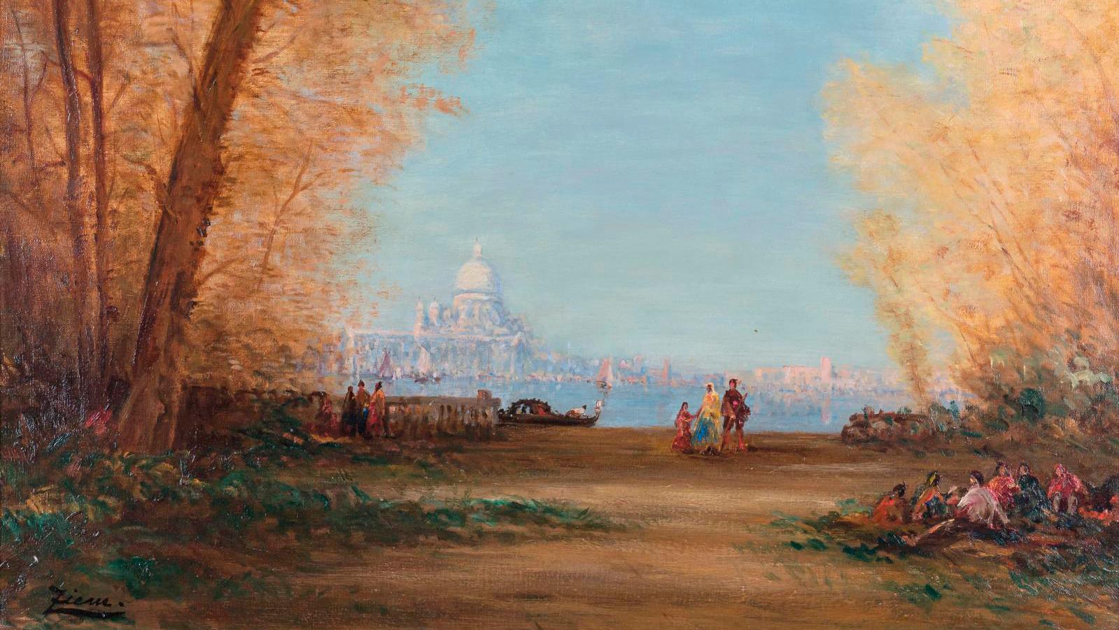 Félix Ziem (1821-1911), Un Jardin français (Venice French Garden), oil on canvas... Felix Ziem and the Gardens of the Venetian Lagoon 