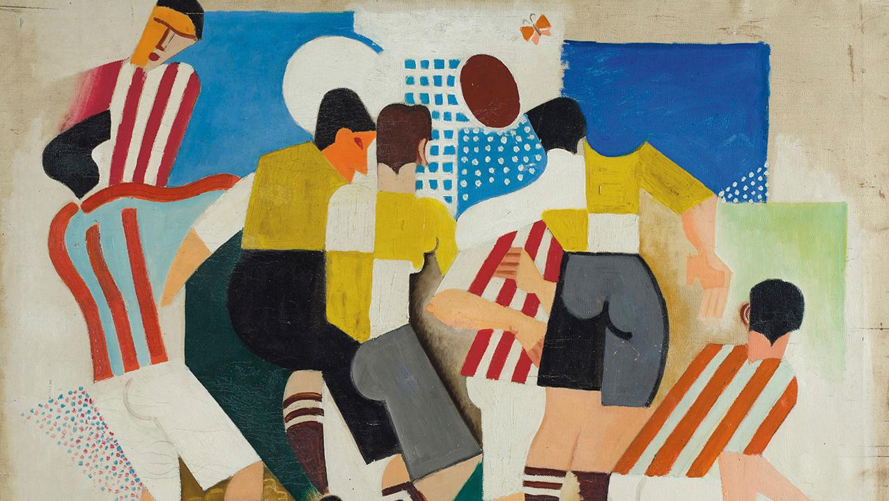 André Lhote (1885-1962), Les Footballeurs (rugby), 1916, signed oil on canvas, “Lhote,... André Lhote: A Scrum of Shapes and Colors