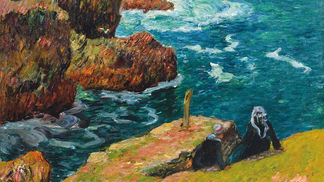 Henry Moret (1856-1913), La Côte de Moëlan, Finistère, 1896, huile sur toile, 73 x 59 cm... Henry Moret : Bretagne gagnante !